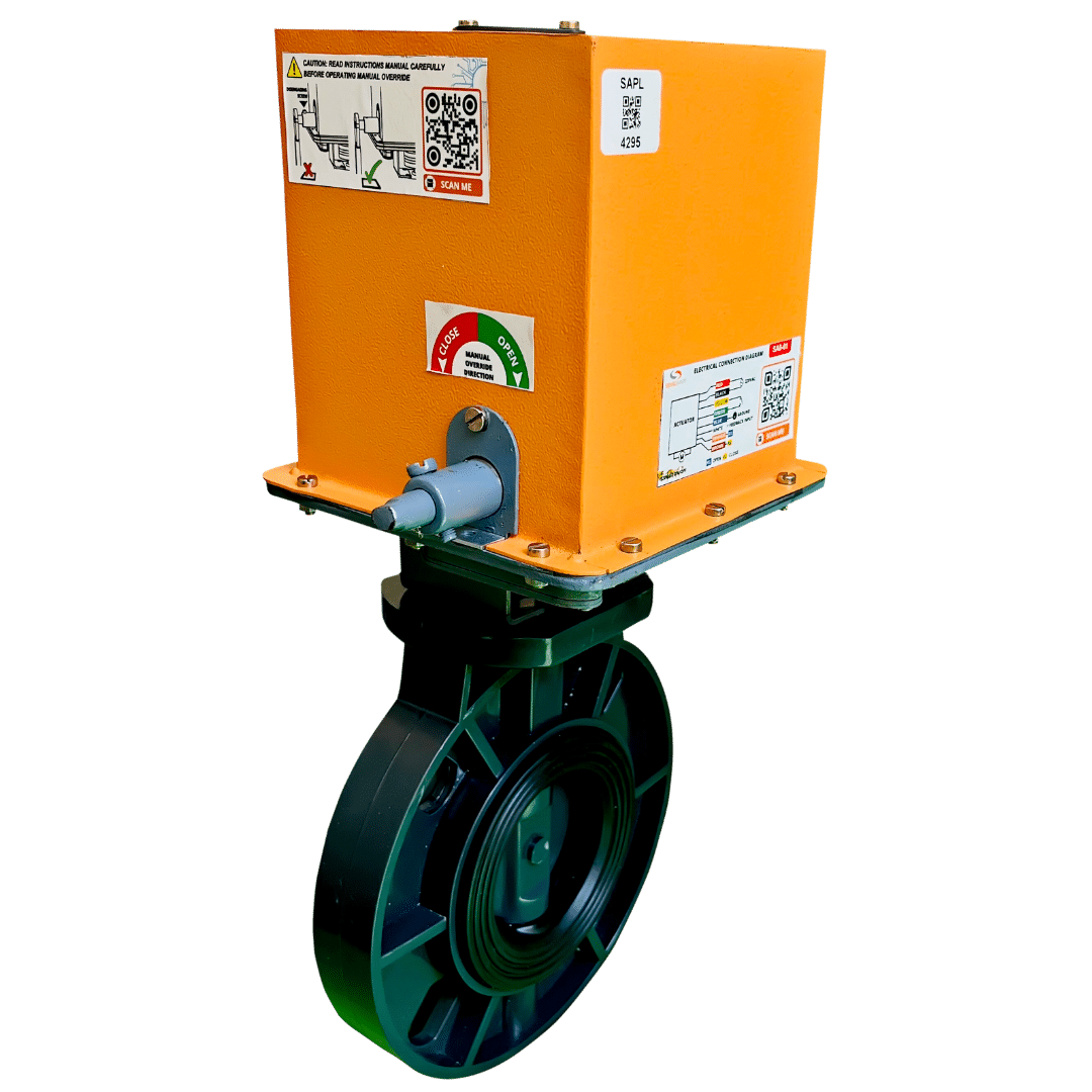 electric actuator operated upvc butterfly valve